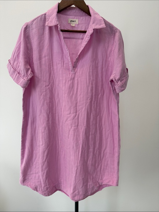 Pact Dresses & Skirts - Pact Organic Cotton Coastal Double Gauze Beach Cover-Up Dress Lilac Pink. Small
